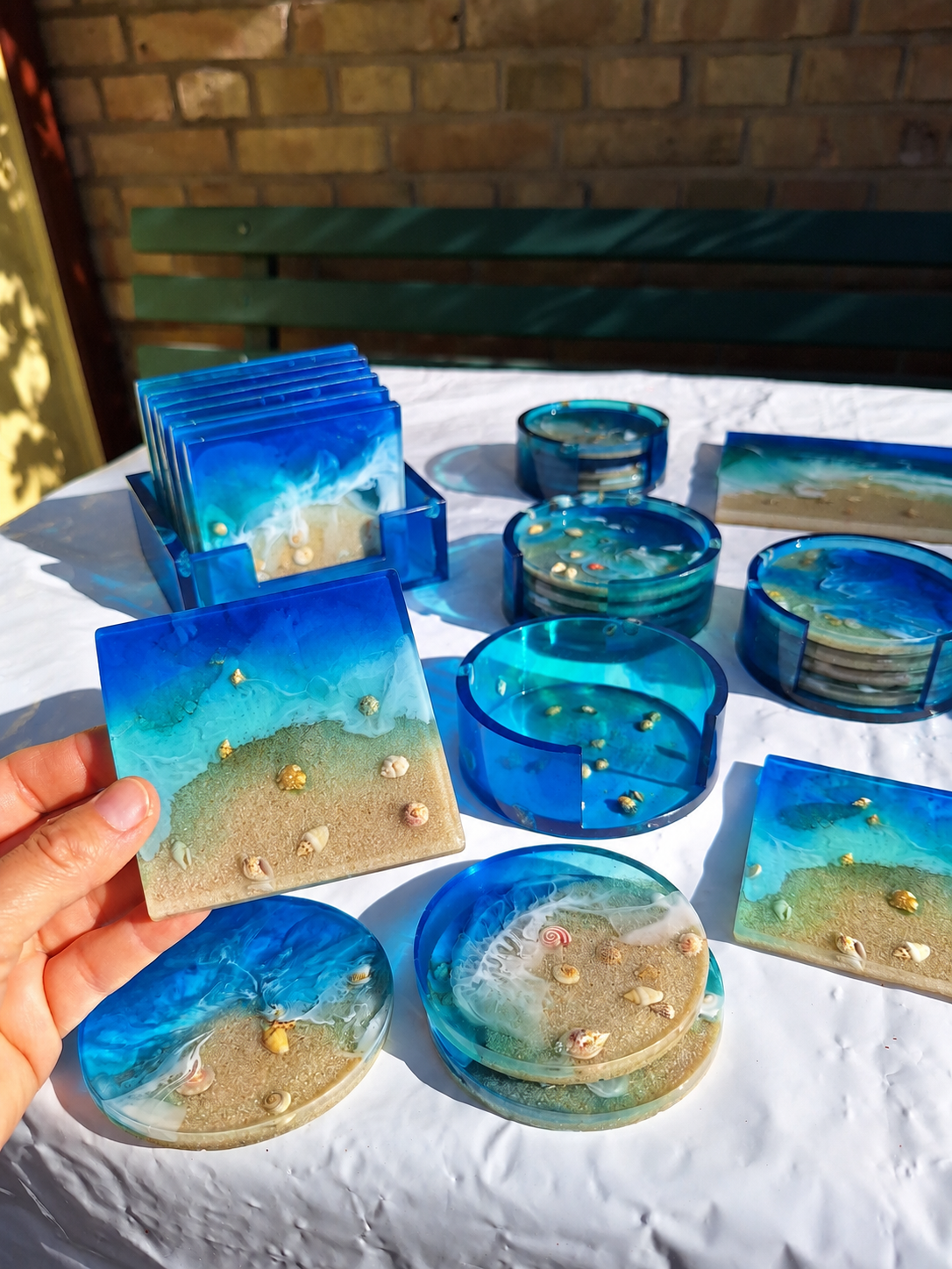 Resin Art - square Coasters